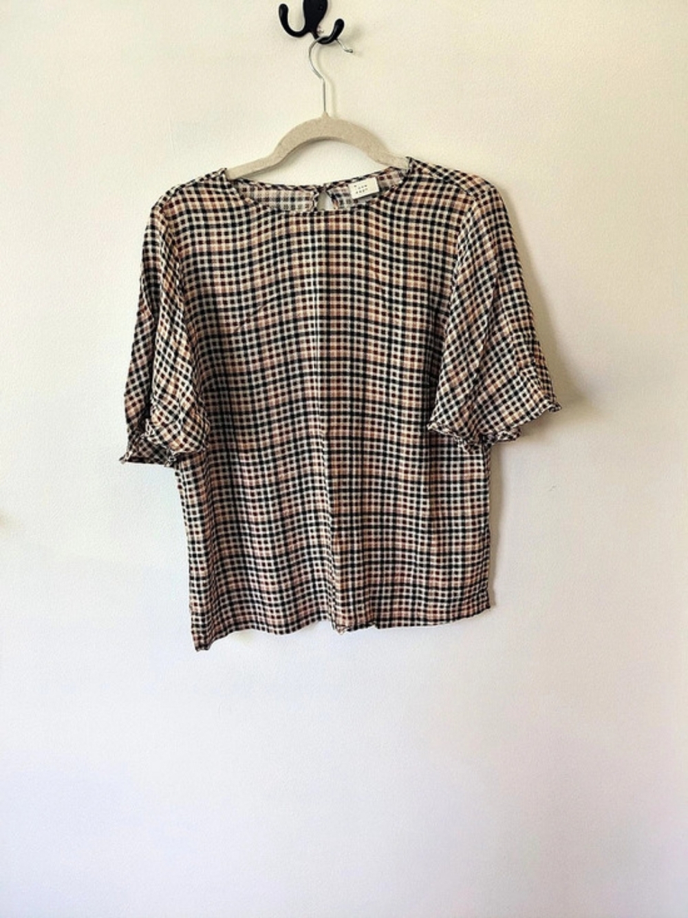 a new day Autumn Plaid Gingham Blouse